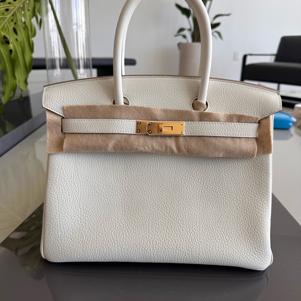 Hemes Birkin 30 with gold hardware mushroom color new never was worn stamp B - Picture 4 of 11